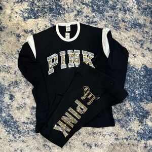 PINK Victoria's Secret Black Sequined Shirt